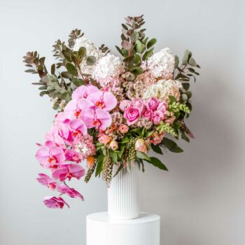 Leila - Vase Arrangement - Pink Flowers - Tall vase - big beautiful abundant