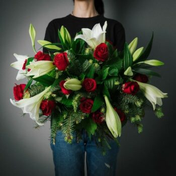 Gloria - Roses and Lilies Bouquet